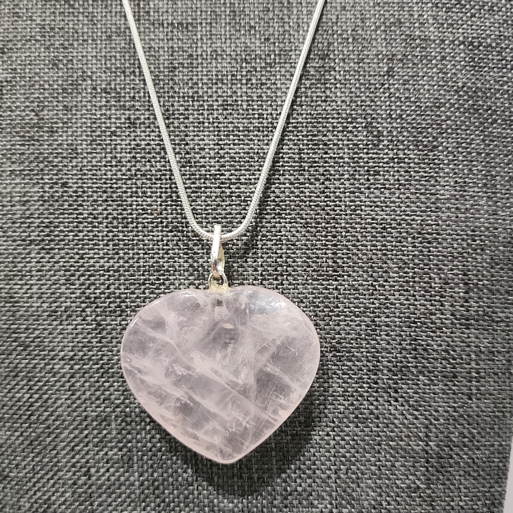 Zenergy gems pink heart crystal necklace
